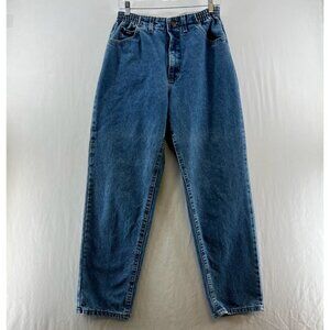 Lee Vintage Jeans Womens 10P Denim High-Rise Tapered Relaxed Elastic Waist Blue